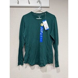 NWT Segments Women's Base Layer Top 100% Merino Wool Green Size L Outdoor Hiking